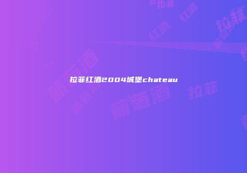 拉菲红酒2004城堡chateau