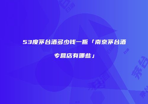 53度茅台酒多少钱一瓶「南京茅台酒专营店有哪些」
