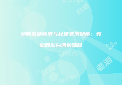 剑南春御藏酒与杜康老酒御藏：领略两款白酒的精髓