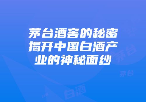 茅台酒窖的秘密揭开中国白酒产业的神秘面纱