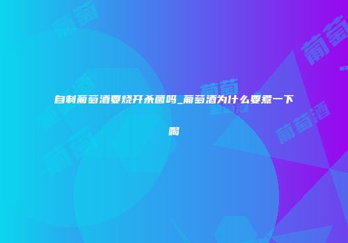 自制葡萄酒要烧开杀菌吗_葡萄酒为什么要煮一下喝