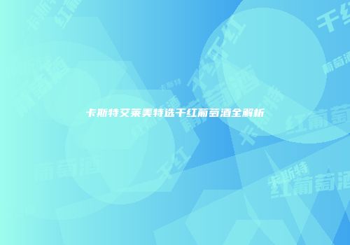 卡斯特艾莱美特选干红葡萄酒全解析