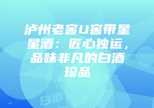 泸州老窖U窖带星星酒：匠心独运，品味非凡的白酒珍品