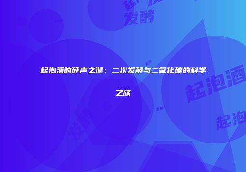 起泡酒的砰声之谜：二次发酵与二氧化碳的科学之旅