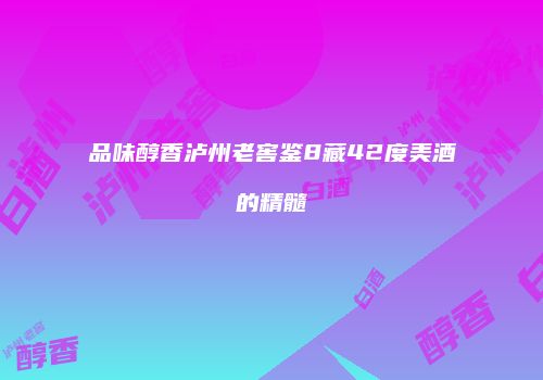 品味醇香泸州老窖鉴8藏42度美酒的精髓