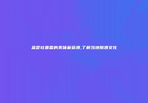 品尝吐鲁番的美味葡萄酒,了解当地酿酒文化