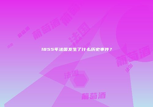 1855年法国发生了什么历史事件？