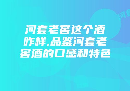 河套老窖这个酒咋样,品鉴河套老窖酒的口感和特色