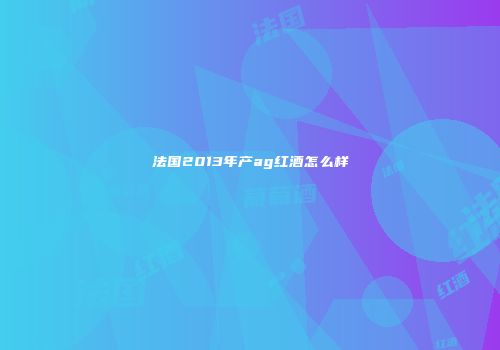 法国2013年产ag红酒怎么样