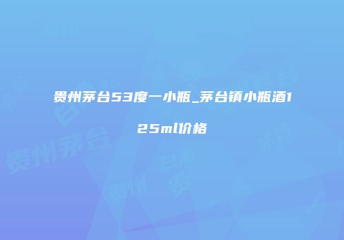 贵州茅台53度一小瓶_茅台镇小瓶酒125ml价格