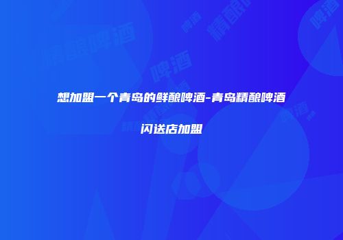 想加盟一个青岛的鲜酿啤酒-青岛精酿啤酒闪送店加盟