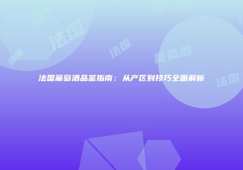 法国葡萄酒品鉴指南：从产区到技巧全面解析