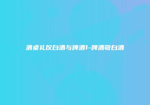 酒桌礼仪白酒与啤酒1-啤酒敬白酒