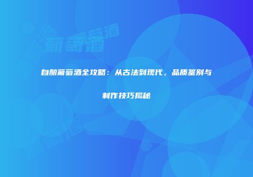 自酿葡萄酒全攻略：从古法到现代，品质鉴别与制作技巧揭秘