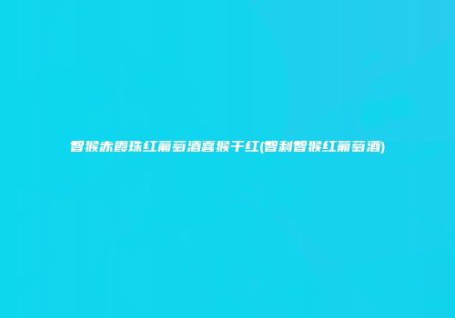 智猴赤霞珠红葡萄酒喜猴干红(智利智猴红葡萄酒)