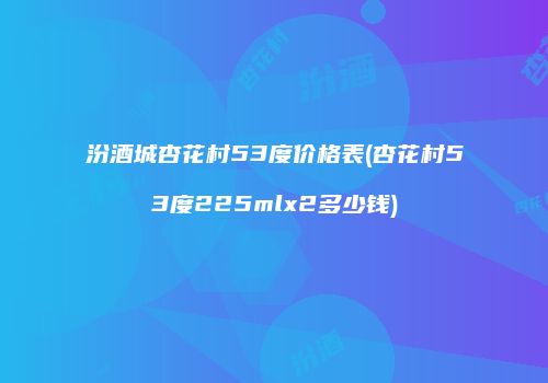 汾酒城杏花村53度价格表(杏花村53度225mlx2多少钱)