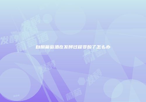 自酿葡萄酒在发酵过程变酸了怎么办