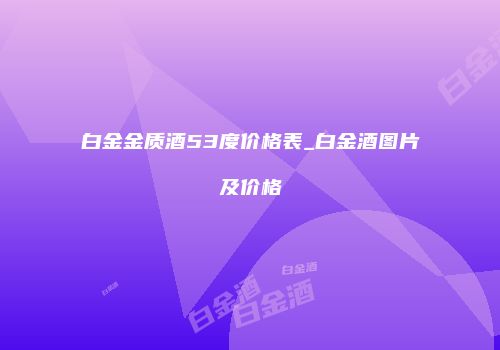 白金金质酒53度价格表_白金酒图片及价格