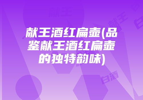 献王酒红扁壶(品鉴献王酒红扁壶的独特韵味)