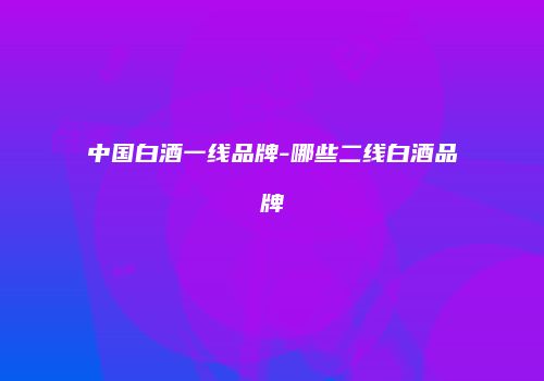 中国白酒一线品牌-哪些二线白酒品牌